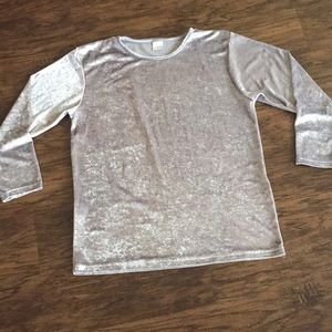 90s Silver Crushed Velvet Top